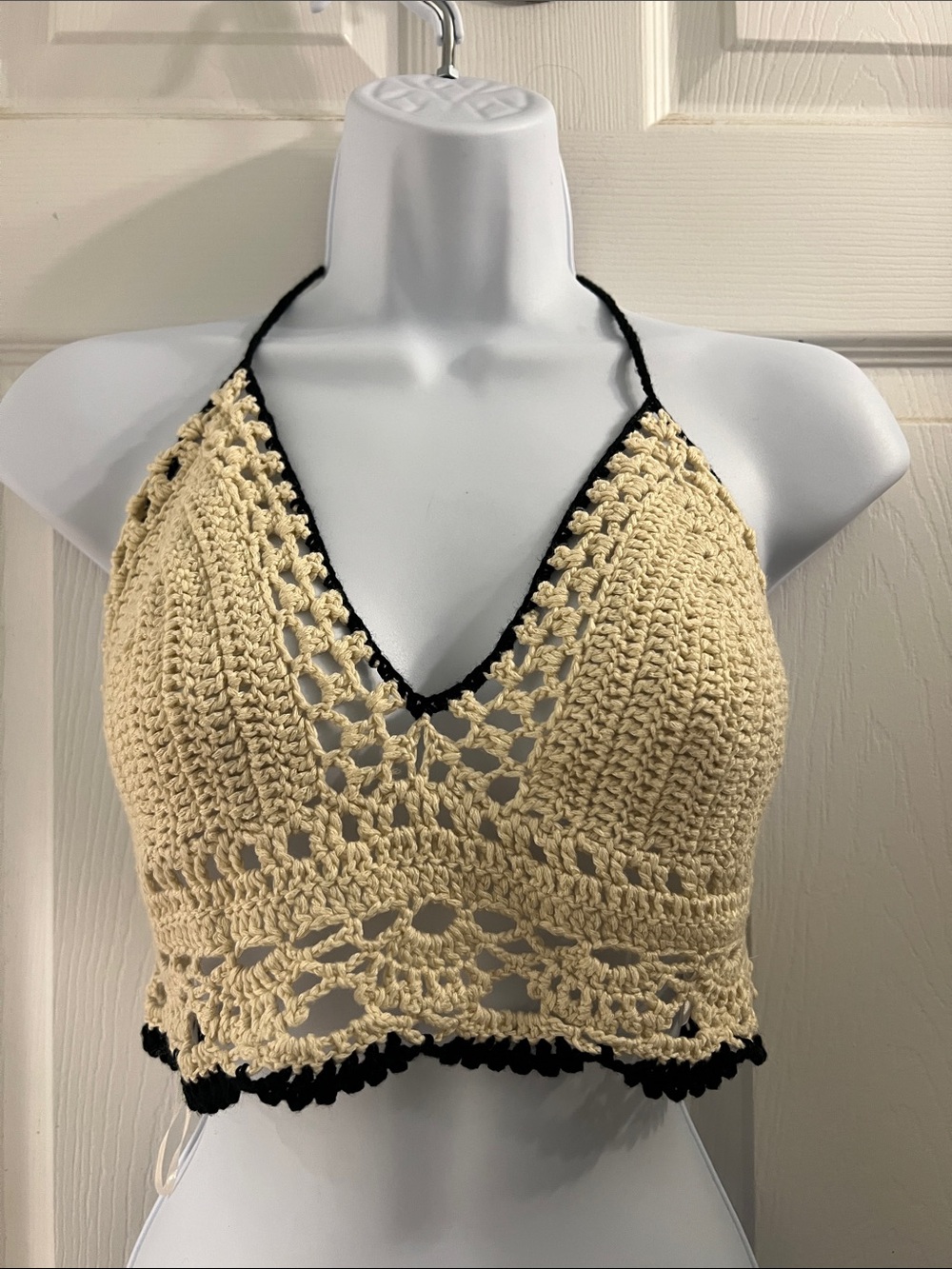 Crochet Halter Crop Top - Size M